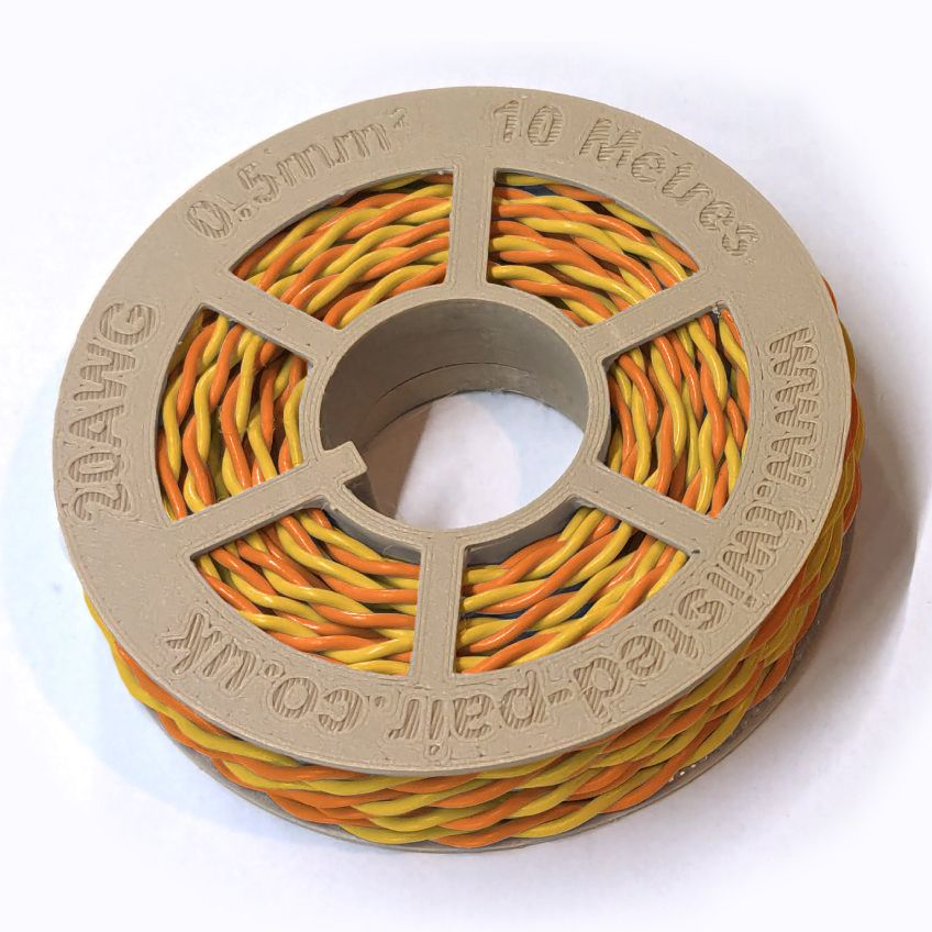 Yellow & Orange Twisted Wire Cable - 20 AWG / 0.5mm²