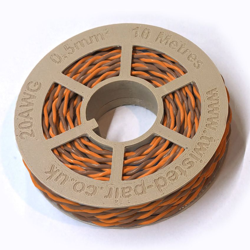 Orange & Brown Twisted Wire Cable - 20 AWG / 0.5mm²