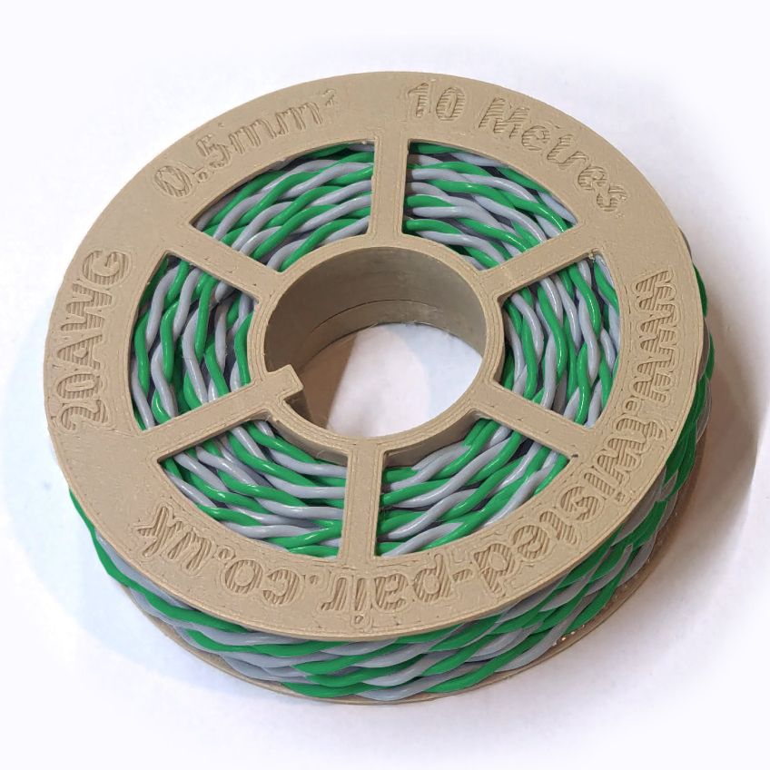Green & Grey Twisted Wire Cable - 20 AWG / 0.5mm²
