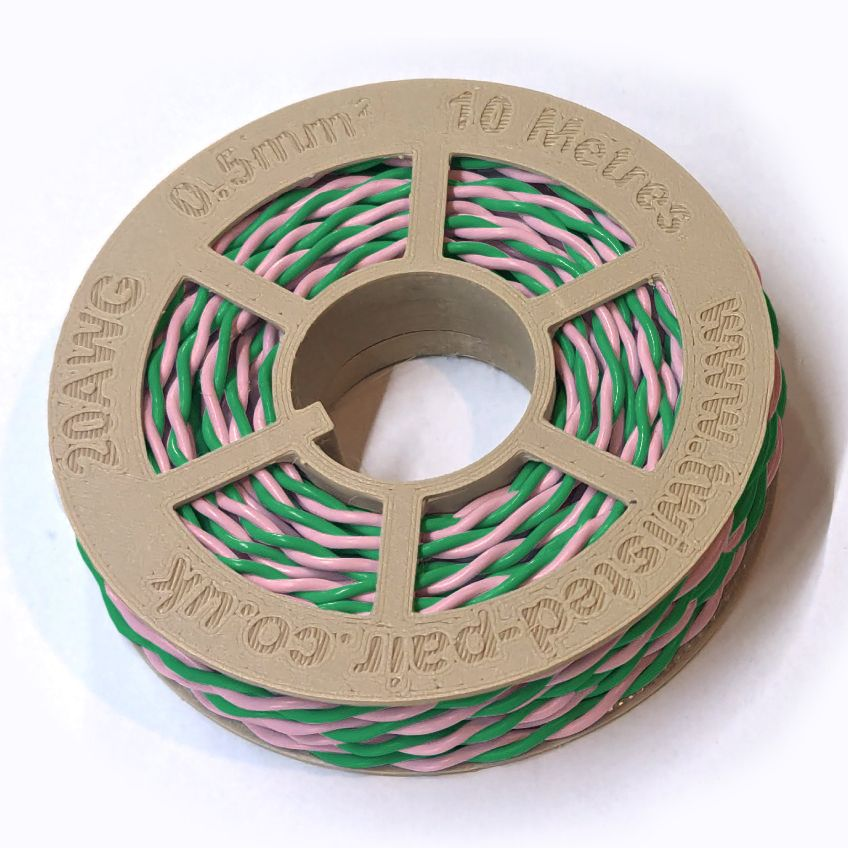 Green & Pink Twisted Wire Cable - 20 AWG / 0.5mm²