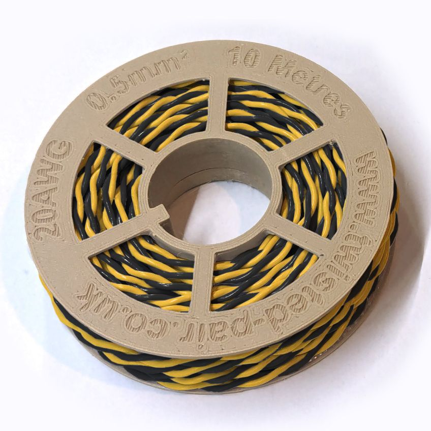 Yellow & Black Twisted Wire Cable - 20 AWG / 0.5mm²